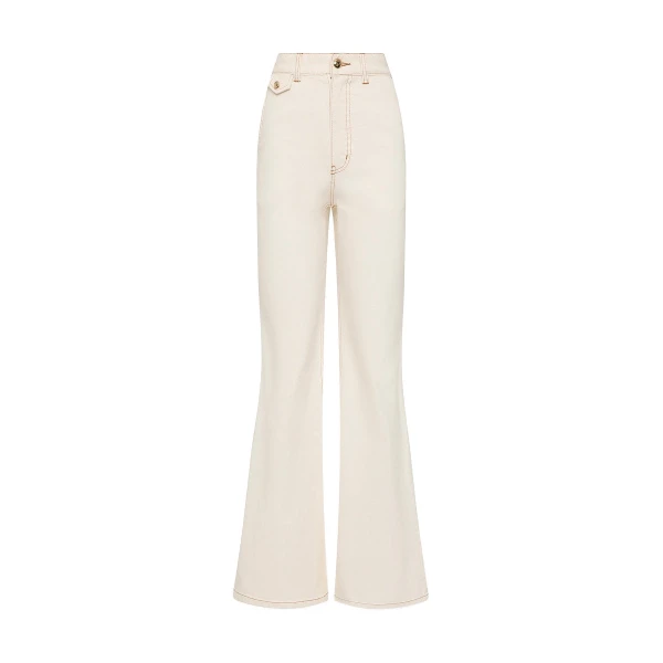 Ecru Bootleg Denim Jeans