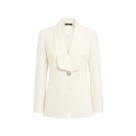 Carla Zampatti Ivory Crepe Shawl Collar Jacket | Blazers | Luxury Shoes 