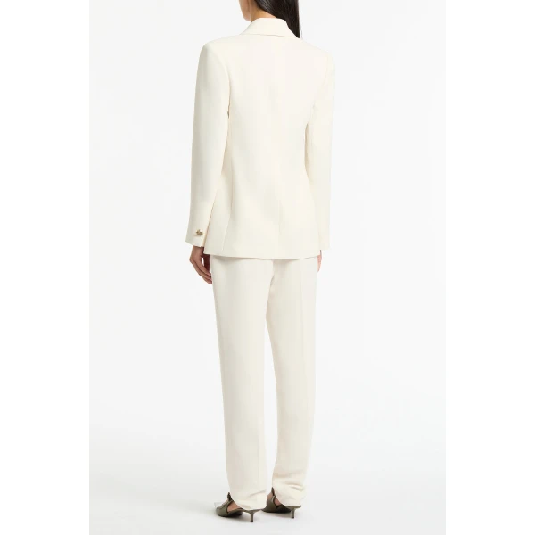 Carla Zampatti Ivory Crepe Shawl Collar Jacket | Blazers | Luxury Shoes 