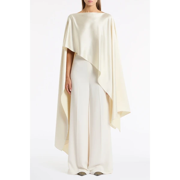 Carla Zampatti Ivory Satin Cape | Scarves | Luxury Shoes 