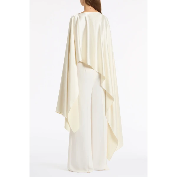 Carla Zampatti Ivory Satin Cape | Scarves | Luxury Shoes 