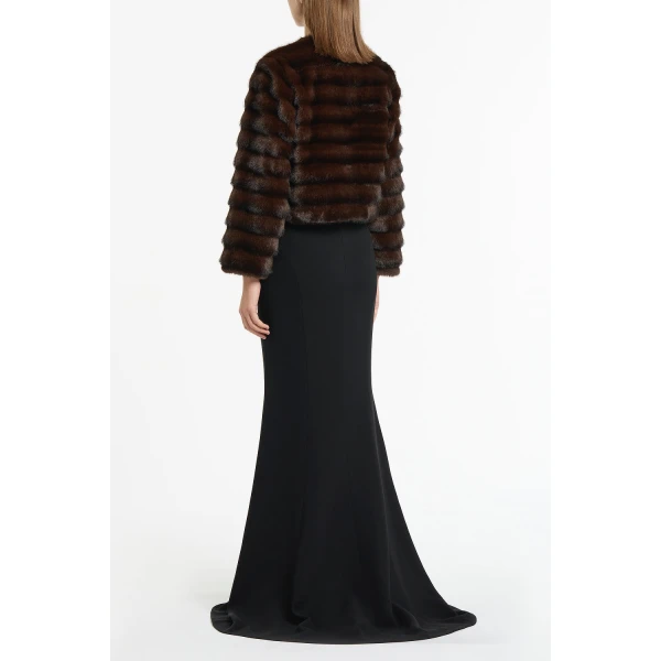Carla Zampatti Mocha Cropped Fur Jacket | Jackets | Luxury Shoes 