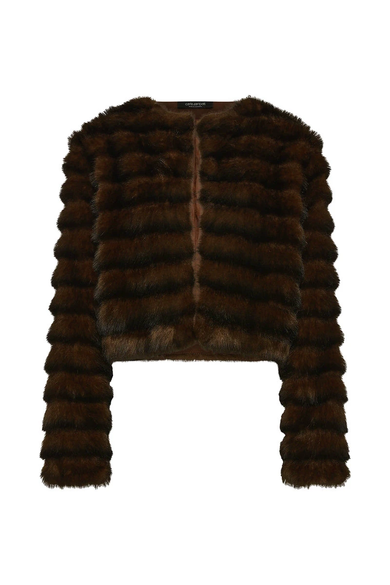 Carla Zampatti Mocha Cropped Fur Jacket Carla Zampatti Mocha Cropped Fur Jacket | Jackets | Luxury Shoes
