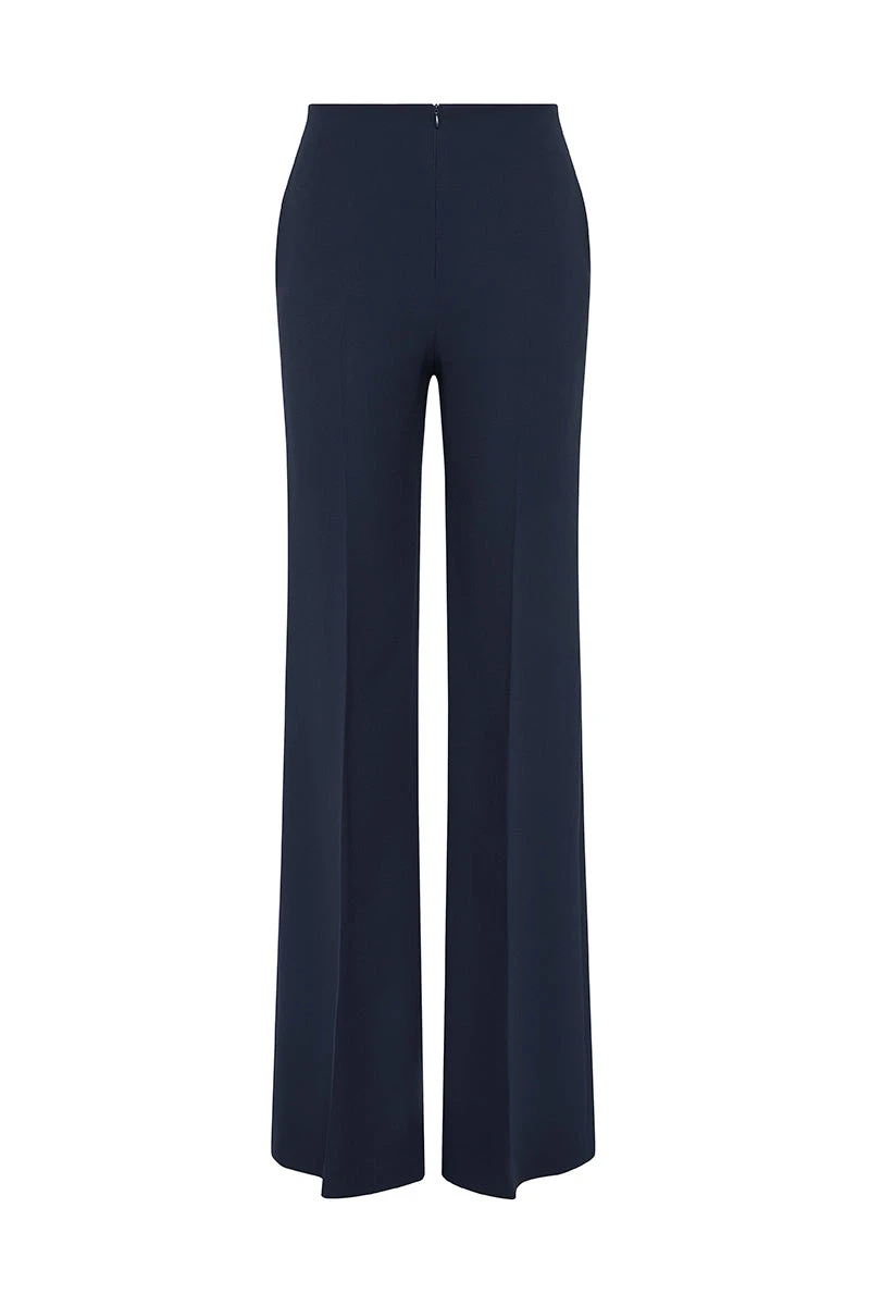 Carla Zampatti Navy Crepe Low Waist Pant Carla Zampatti Navy Crepe Low Waist Pant | Tailored pants | Luxury Shoes