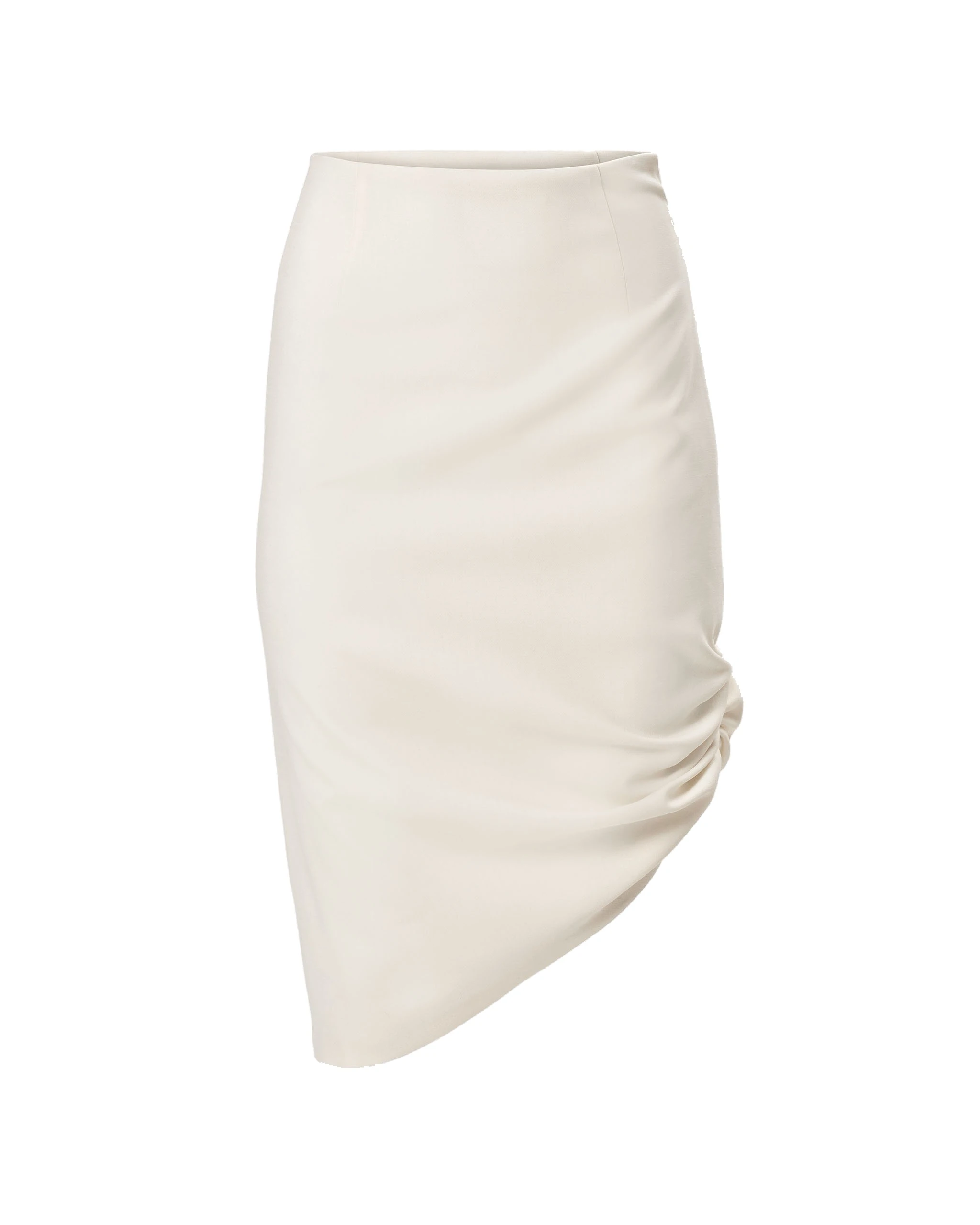 Carolina Herrera Asymmetric Gathered Knee-Length Skirt in Ivory | Skirts | Luxury Shoes Carolina Herrera Asymmetric Gathered Knee-Length Skirt in Ivory