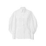 Carolina Herrera Balloon-Sleeve Shirt in White
