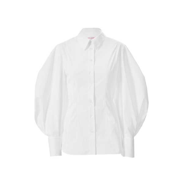 Carolina Herrera Balloon-Sleeve Shirt in White