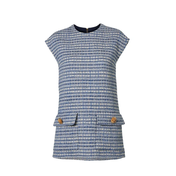 Carolina Herrera Belted Tweed Top