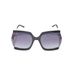 Carolina Herrera Bow-Embellished Oversized Rectangular Sunglasses in Black