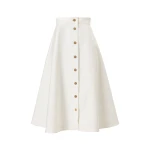 Carolina Herrera Button-Front Midi Skirt in White