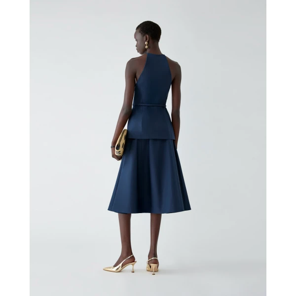 Carolina Herrera Button-Front Top in Midnight, view 2