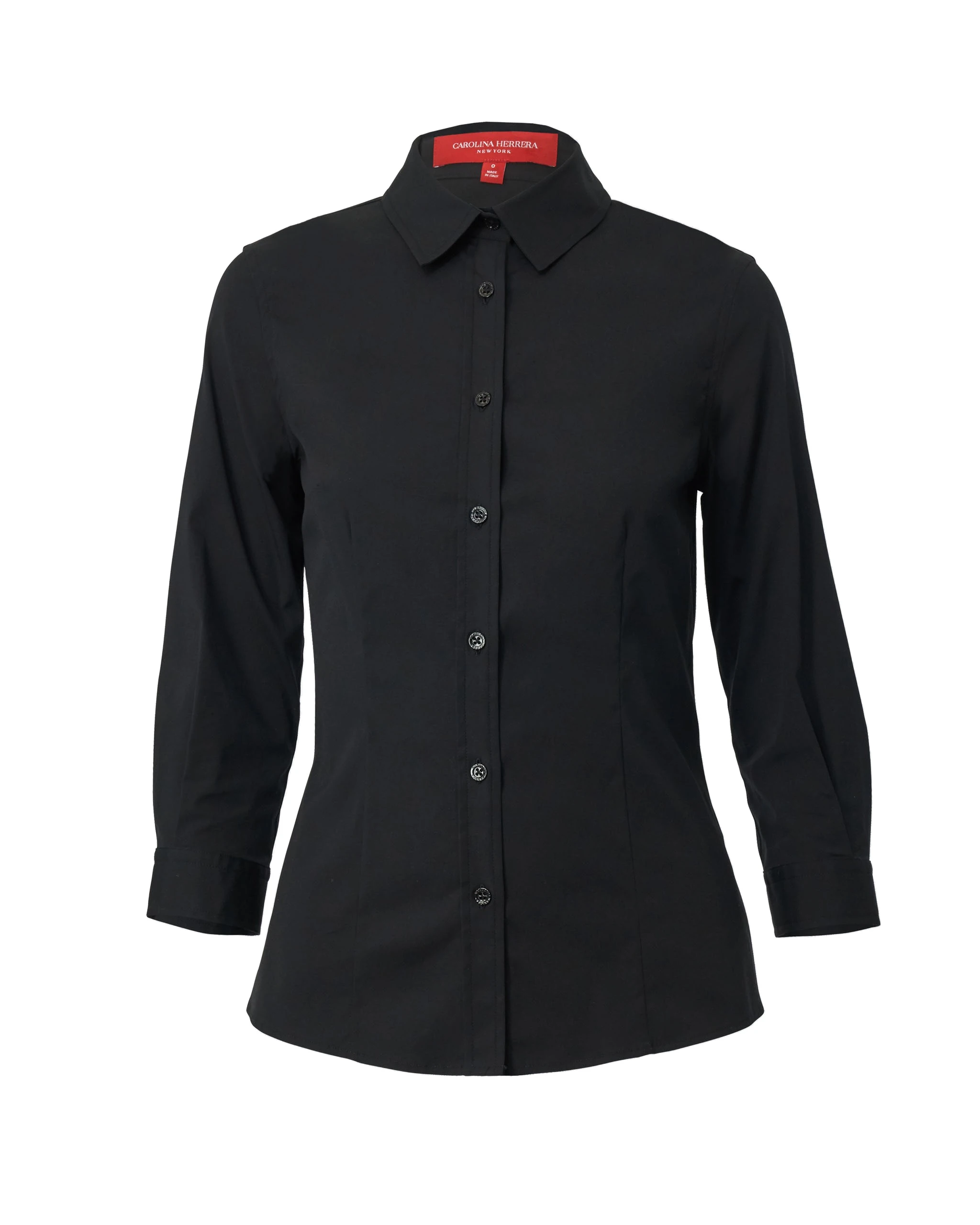 Carolina Herrera Button-down Collared Shirt in Black | Tops | Luxury Shoes Carolina Herrera Button-down Collared Shirt in Black