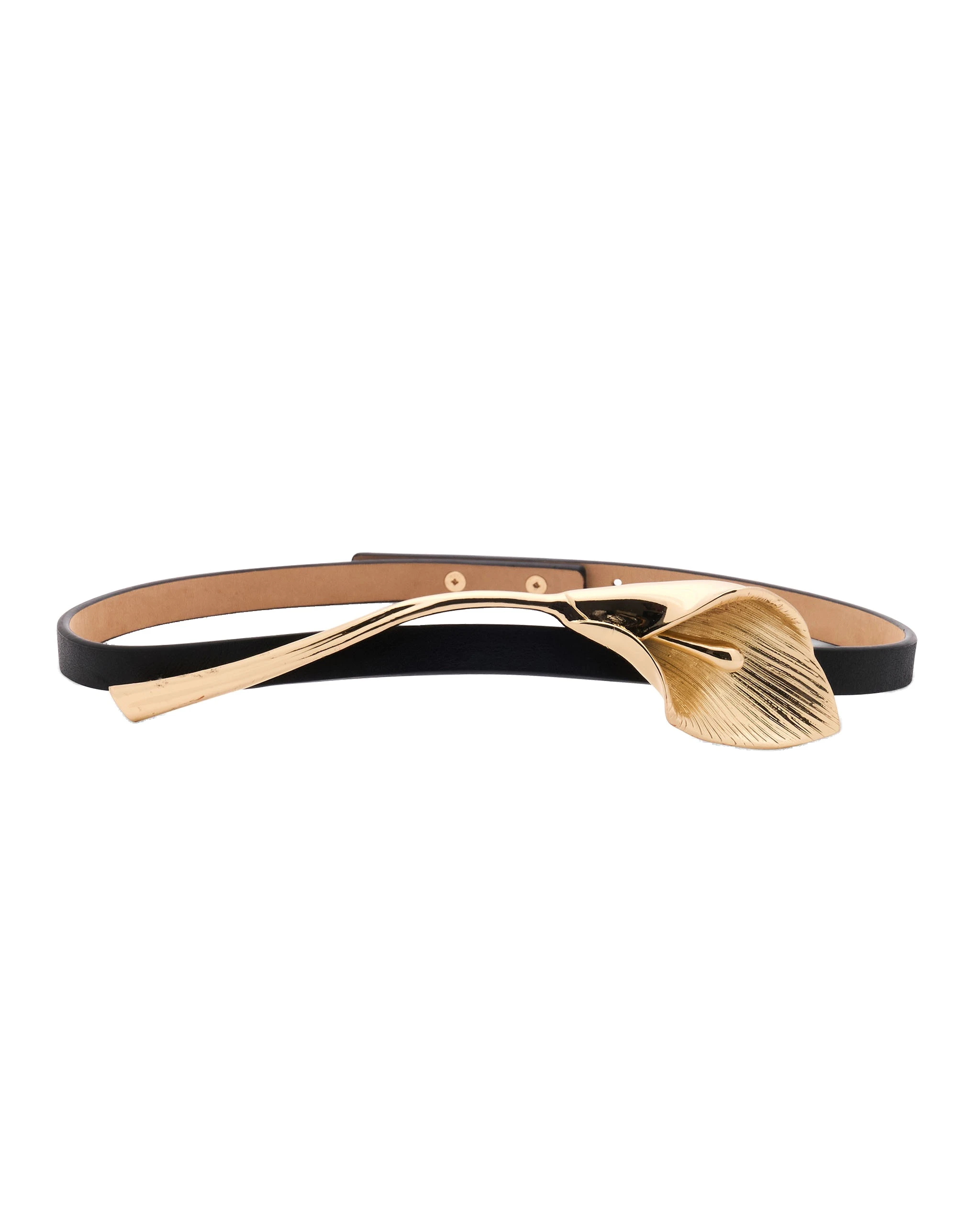 Carolina Herrera Calla Lily Belt in Black | Accessories | Luxury Shoes Carolina Herrera Calla Lily Belt in Black