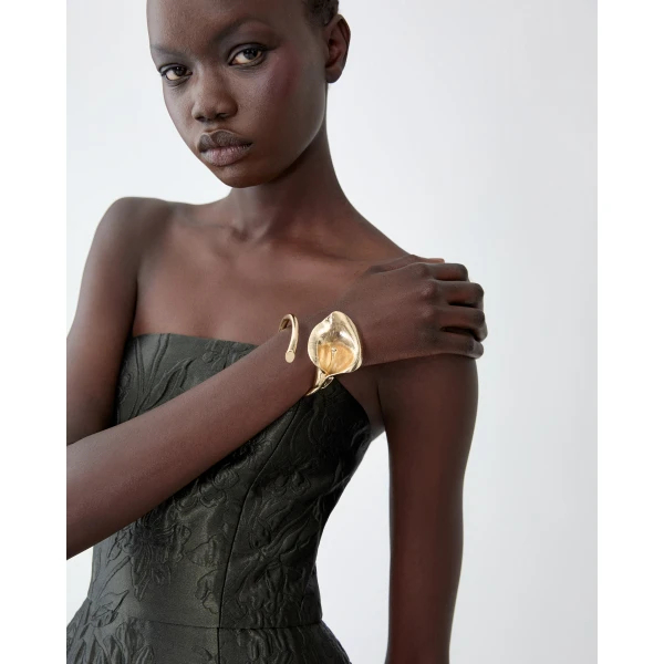 Carolina Herrera Calla Lily Bracelet in Gold, view 2