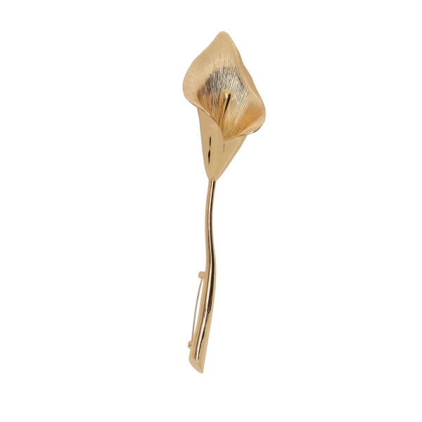 Carolina Herrera Calla Lily Brooch in Gold