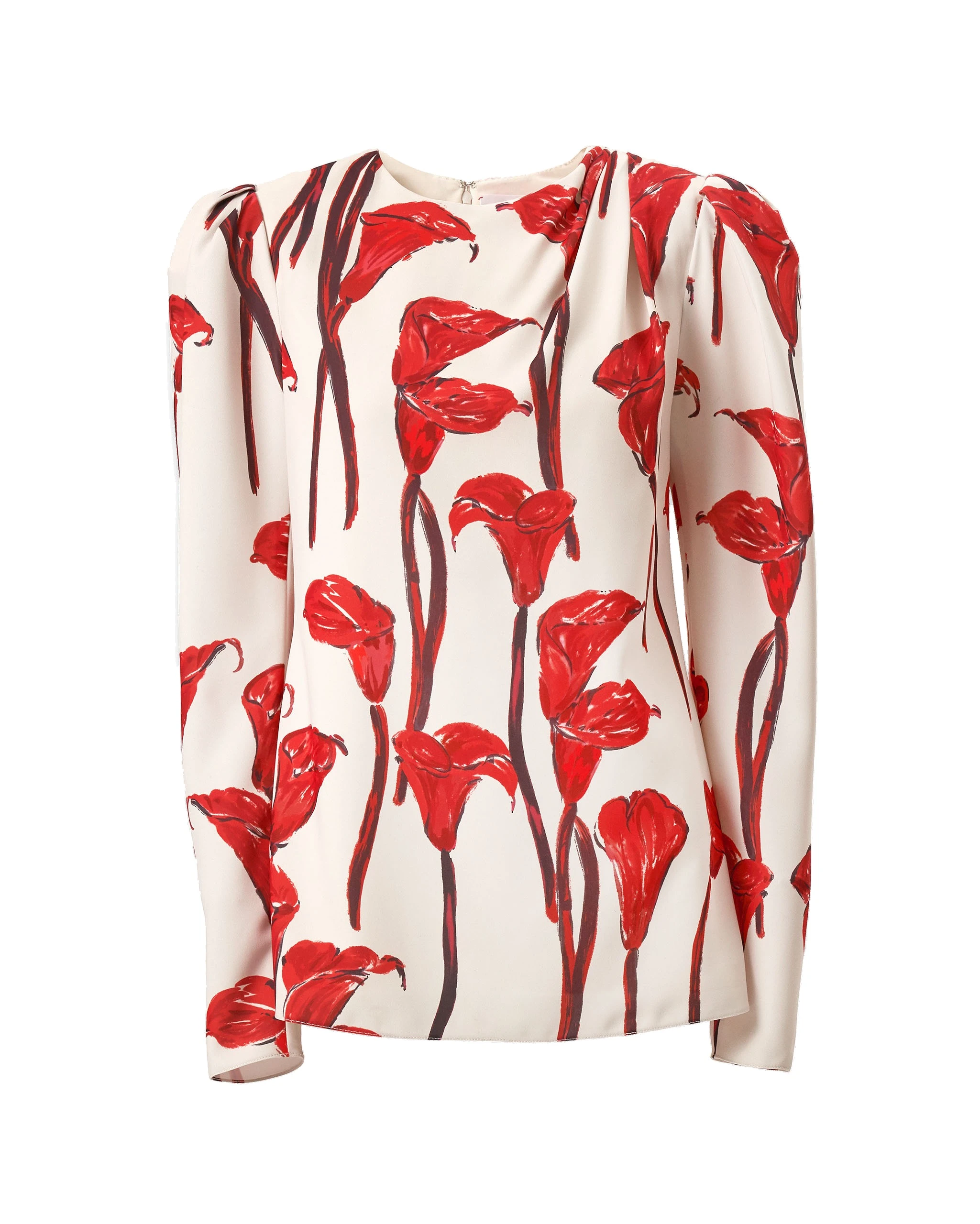 Carolina Herrera Calla Lily Print Blouse | Tops | Luxury Shoes Carolina Herrera Calla Lily Print Blouse