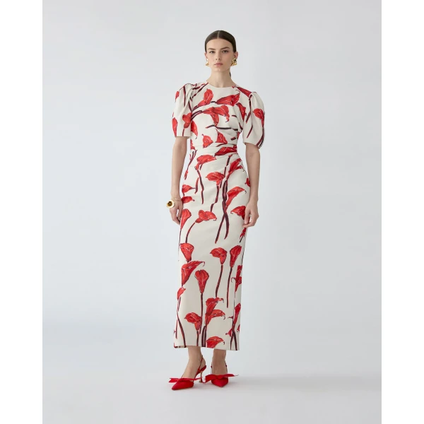Carolina Herrera Calla Lily Print Maxi Dress, view 2