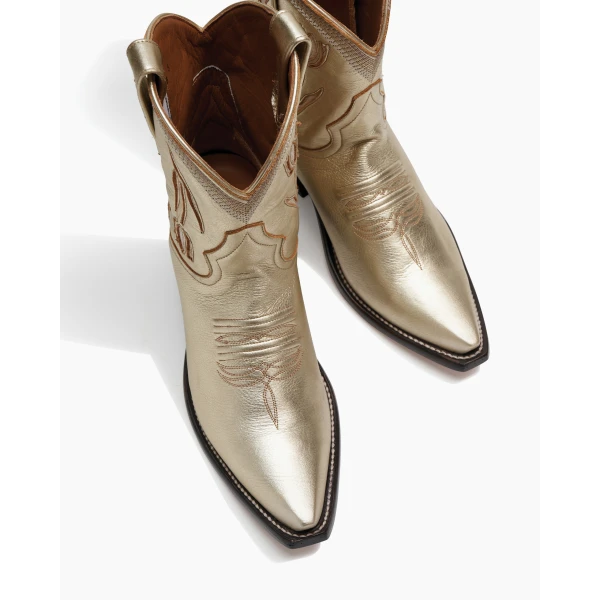 Carolina Herrera Carolina Herrera x Miron Crosby Georgia Cowboy Boots in Gold, view 5