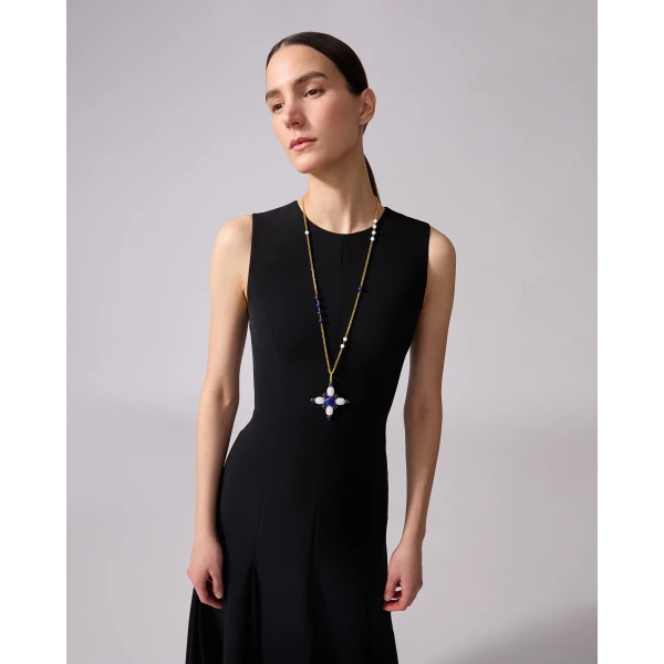 Carolina Herrera Carolina Herrera x Olympia Babylonia Cross Chain in White, view 2