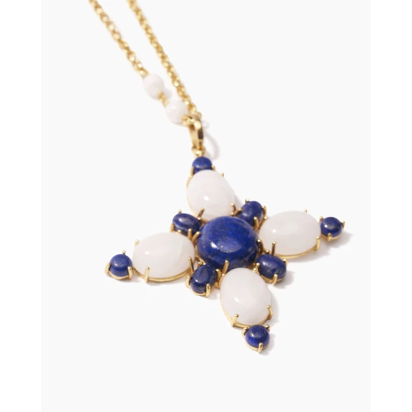 Carolina Herrera Carolina Herrera x Olympia Babylonia Cross Chain in White, view 3