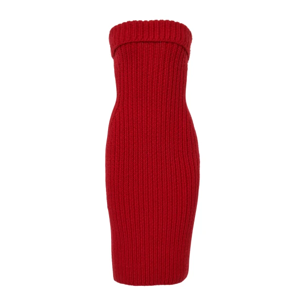 Cashmere Knit Mini Dress in Scarlet