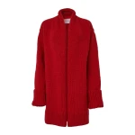 Carolina Herrera Cashmere Knit Shawl Coat in Scarlet