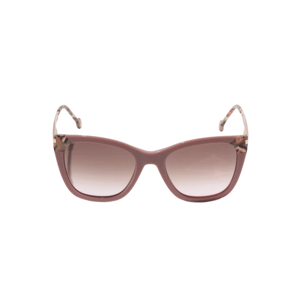 Cat Eye Sunglasses with Contrast Detail in Nude