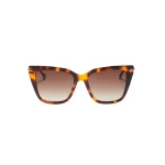 Carolina Herrera Cat Eye Sunglasses with Temple Detail in Havana
