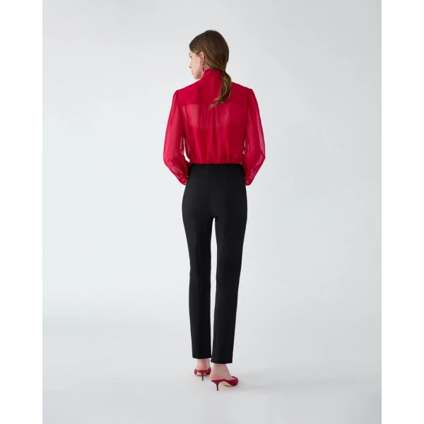 Carolina Herrera Chiffon Pussy-Bow Blouse, view 3