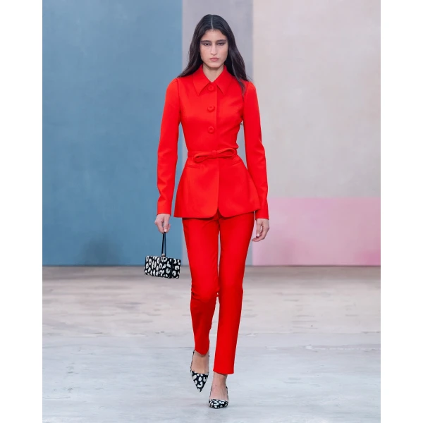 Carolina Herrera Cigarette Pants in Chili Red, view 5