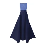 Carolina Herrera Color-Blocked Column Gown with Overskirt