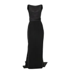 Carolina Herrera Column Gown with Back Bow in Black