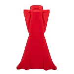 Carolina Herrera Column Gown with Bow Train in Chili Red
