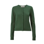 Carolina Herrera Crewneck Cardigan in Racing Green
