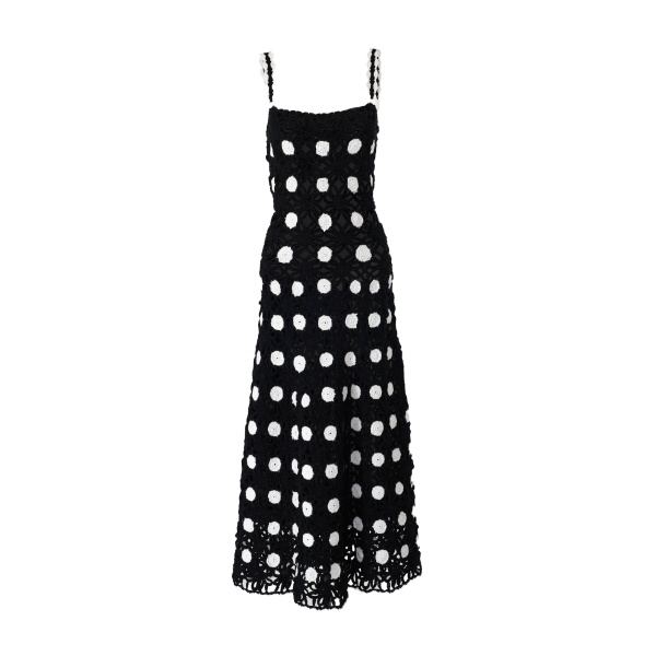 Carolina Herrera Crocheted Polka Dot Midi Dress