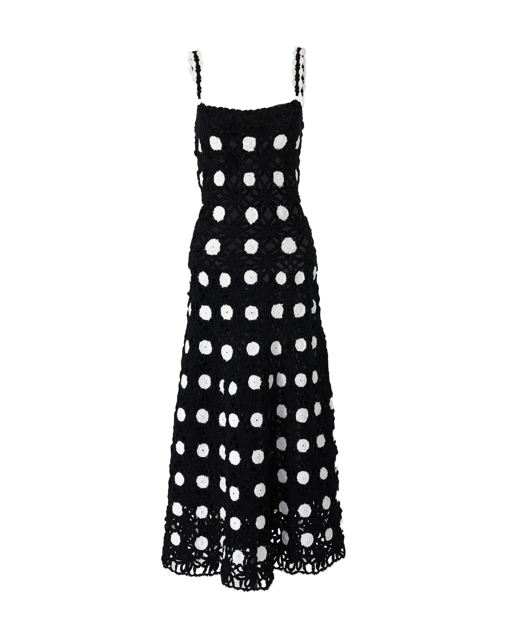 Carolina Herrera Crocheted Polka Dot Midi Dress | Dresses | Luxury Shoes Carolina Herrera Crocheted Polka Dot Midi Dress