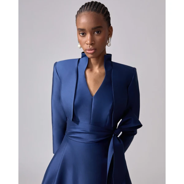 Carolina Herrera Cropped Bolero Jacket in Navy, view 2