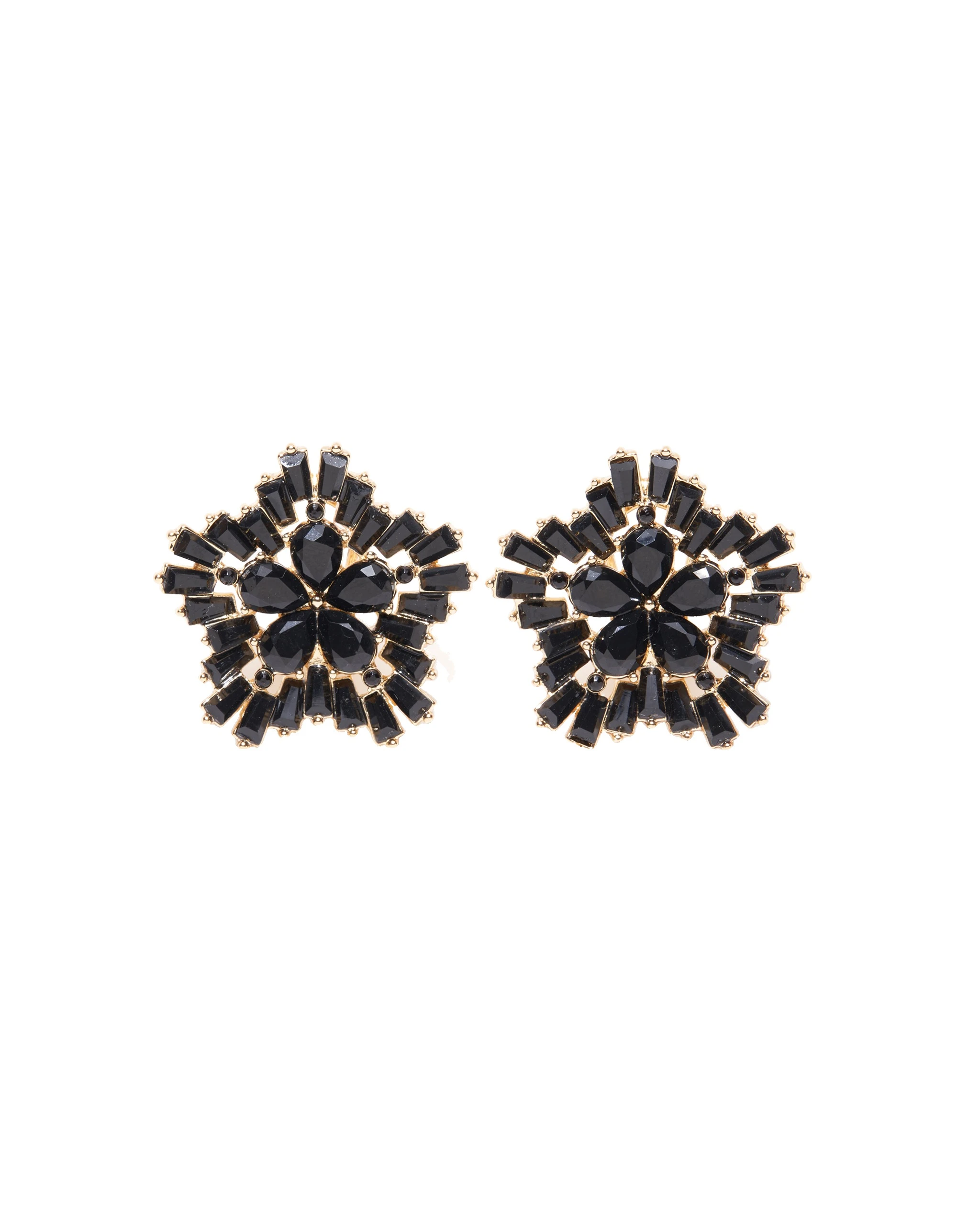 Carolina Herrera Crystal Snowflake Earrings in Black | Jewelry | Luxury Shoes Carolina Herrera Crystal Snowflake Earrings in Black