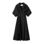 Carolina Herrera Denim Shirt Dress in Black