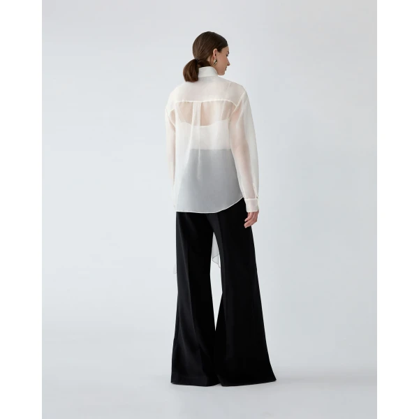 Carolina Herrera Denim Wide-Leg Diane Pants in Black, view 3