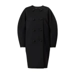 Carolina Herrera Double-Breasted Cocoon Coat in Black