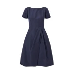 Carolina Herrera Draped Boat Neck Dress in Midnight