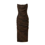 Carolina Herrera Draped Leopard Print Chiffon Dress