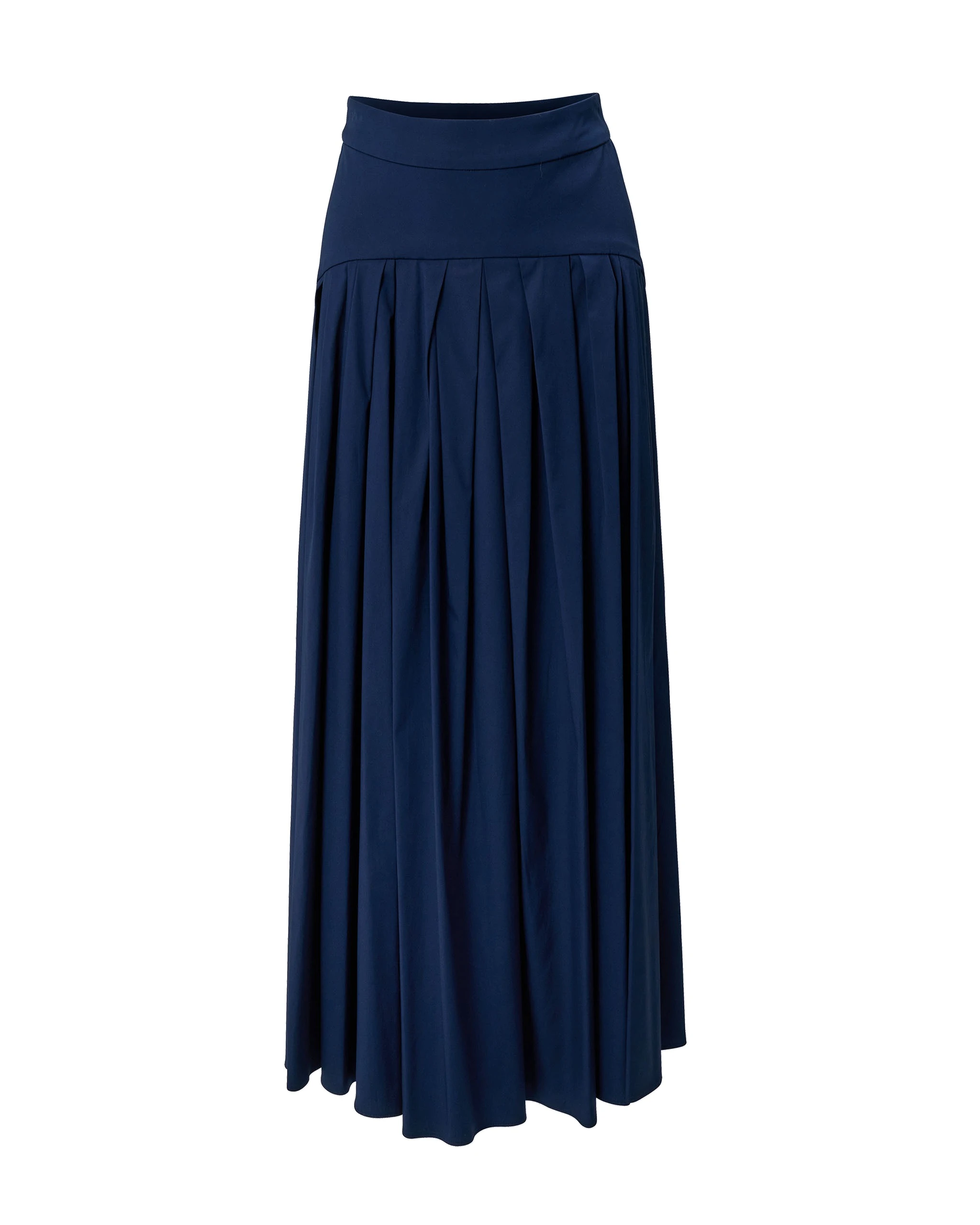 Carolina Herrera Drop Waist Pleated Midi Skirt in Midnight | Skirts | Luxury Shoes Carolina Herrera Drop Waist Pleated Midi Skirt in Midnight