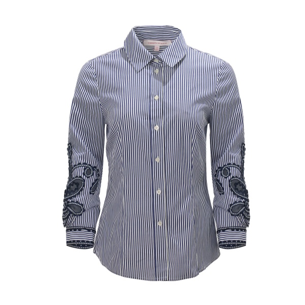 Carolina Herrera Embroidered Striped Shirt