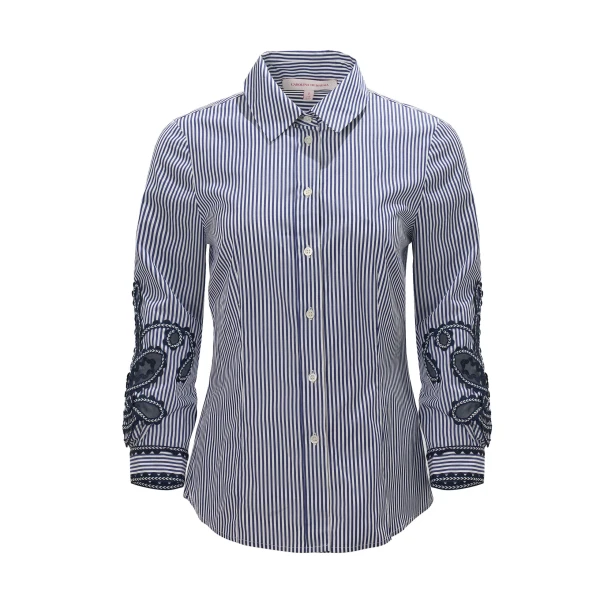 Embroidered Striped Shirt