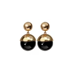 Carolina Herrera Enamel Drop Earrings in Black