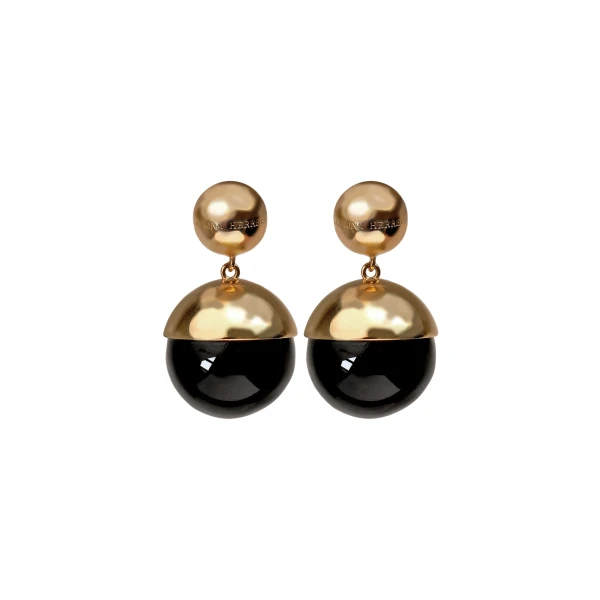 Carolina Herrera Enamel Drop Earrings in Black