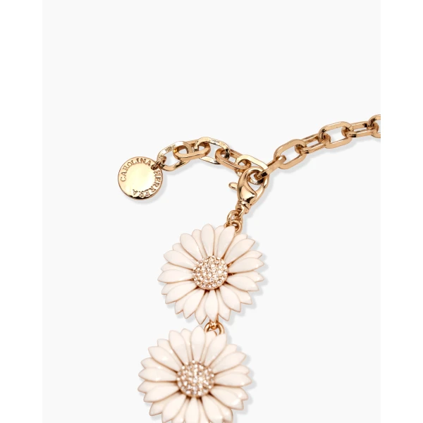 Carolina Herrera Enamel Flower Necklace in White, view 4