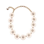 Carolina Herrera Enamel Flower Necklace in White
